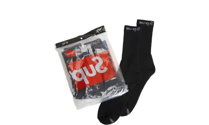 Supreme Hanes Socks Black
