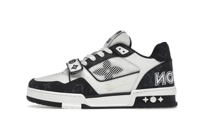 Louis Vuitton LV Trainer Velcro Strap Monogram Denim Black White