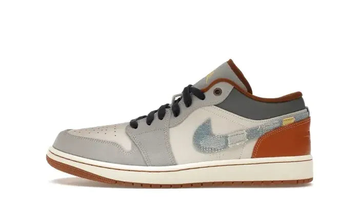 Air Jordan 1 Low SE Phantom Repaired Denim Swoosh