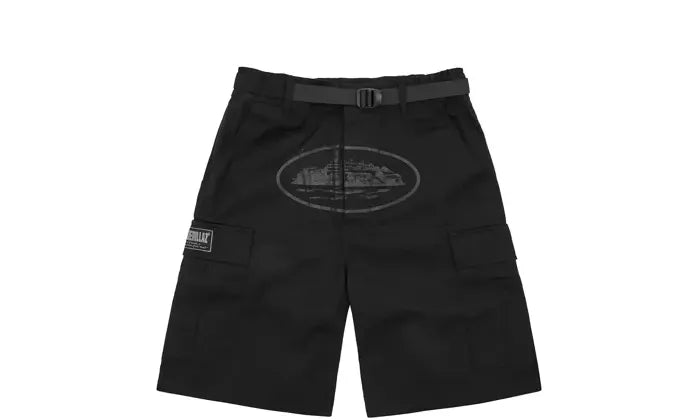 Corteiz Alcatraz Cargo Shorts Triple Black
