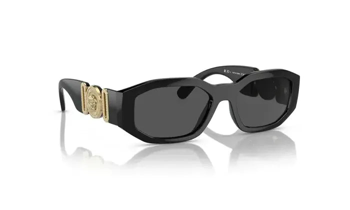 Versace Irregular Biggie Sunglasses Black/Dark Grey
