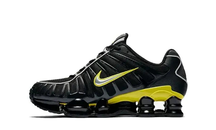 Nike Shox TL Black Dynamic Yellow Metallic Silver