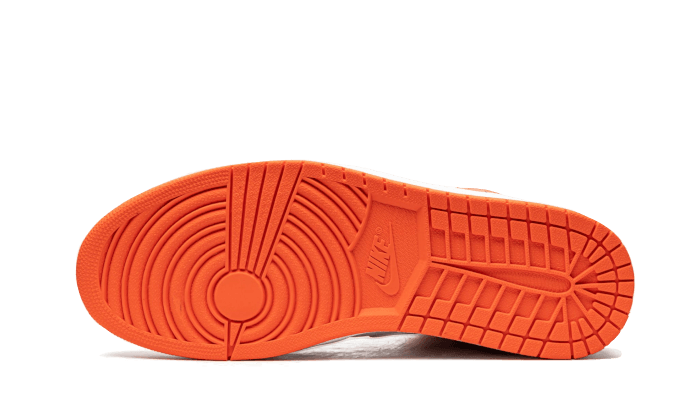 jordan 1 mid metallic orange on feet