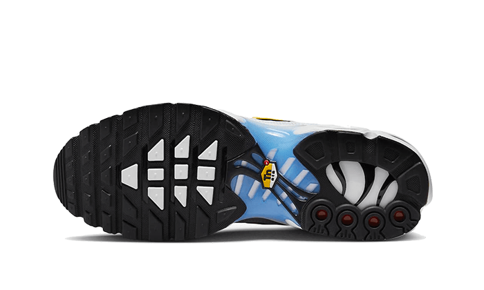 white blue and gold air max