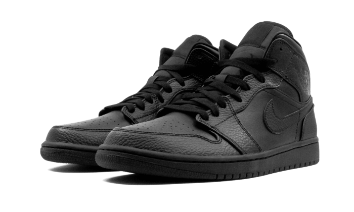 Mid Triple Black Aj1 Mid All Black Shoes Air Jordan Mid Black