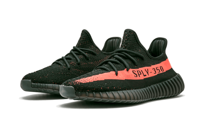 Yeezy preto best sale com vermelho