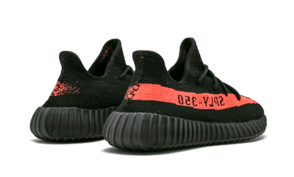 Yeezys 350 top black red